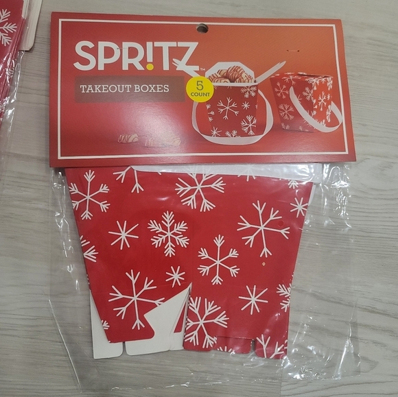 🦃🦃NEW SPRITZ Red/White Snowflakes 15 Count Gift Takeout Boxes for cookies. - Picture 8 of 8
